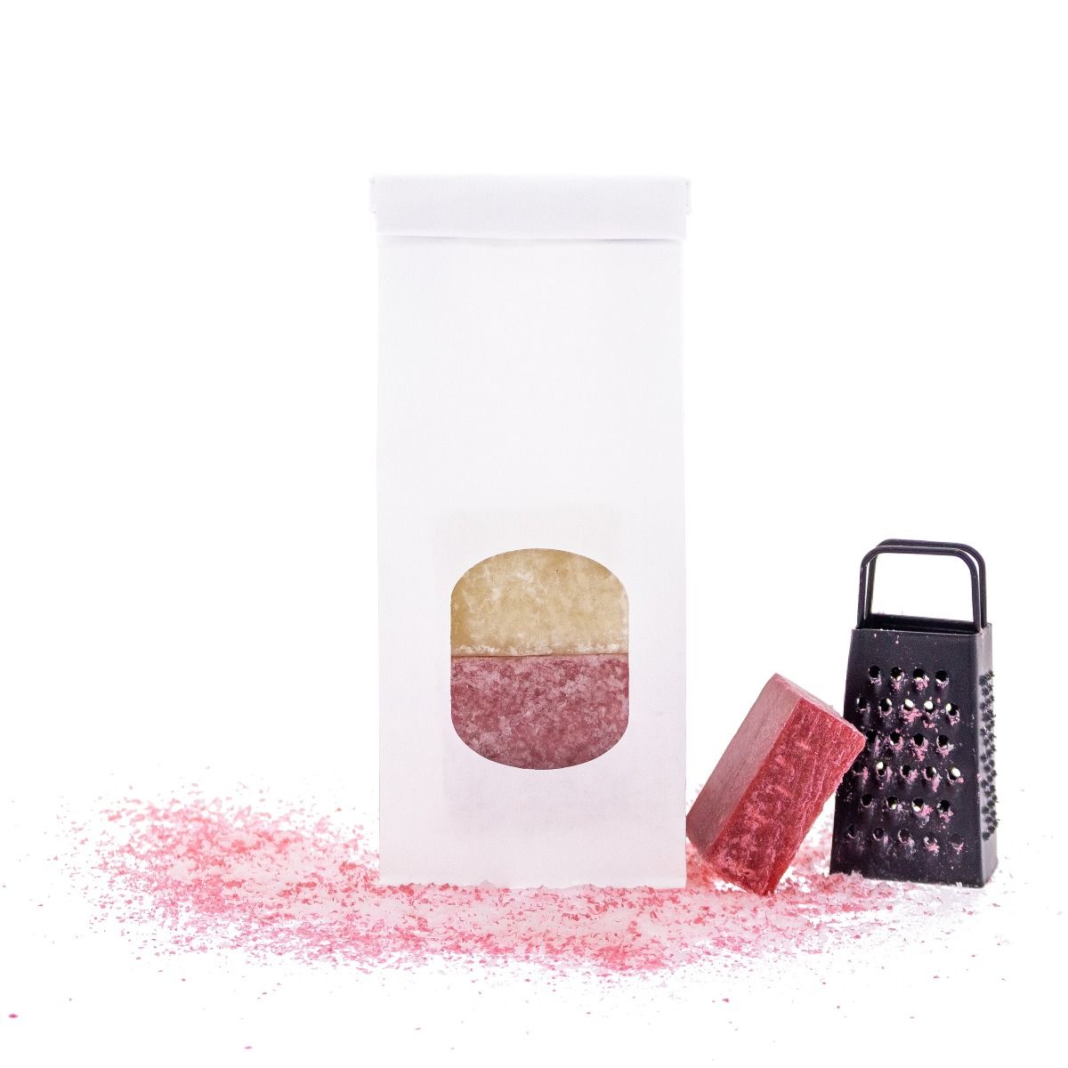 Bolsa de fondo cuadrado papel kraft con ventana - blanco