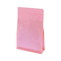 Bolsa de fondo plano con cierre - matt rosa (100% recyclable)