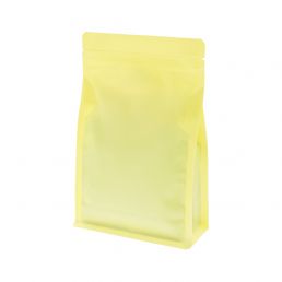 Bolsa de fondo plano con cierre - mate amarillo (100% recyclable)