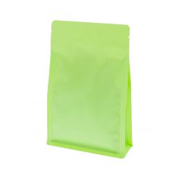 Bolsa de fondo plano con cierre - mate verde (100% recyclable)