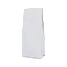 Bolsa de café de fondo plano - mate blanco - 500 gr (110x280+{40+40} mm)