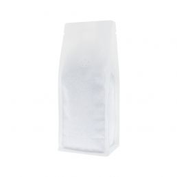 Bolsa de café de fondo plano - mate blanco (100% recyclable)