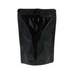 Bolsa stand-up - brillante negro - 95x150+{30+30} mm (100-125ml)
