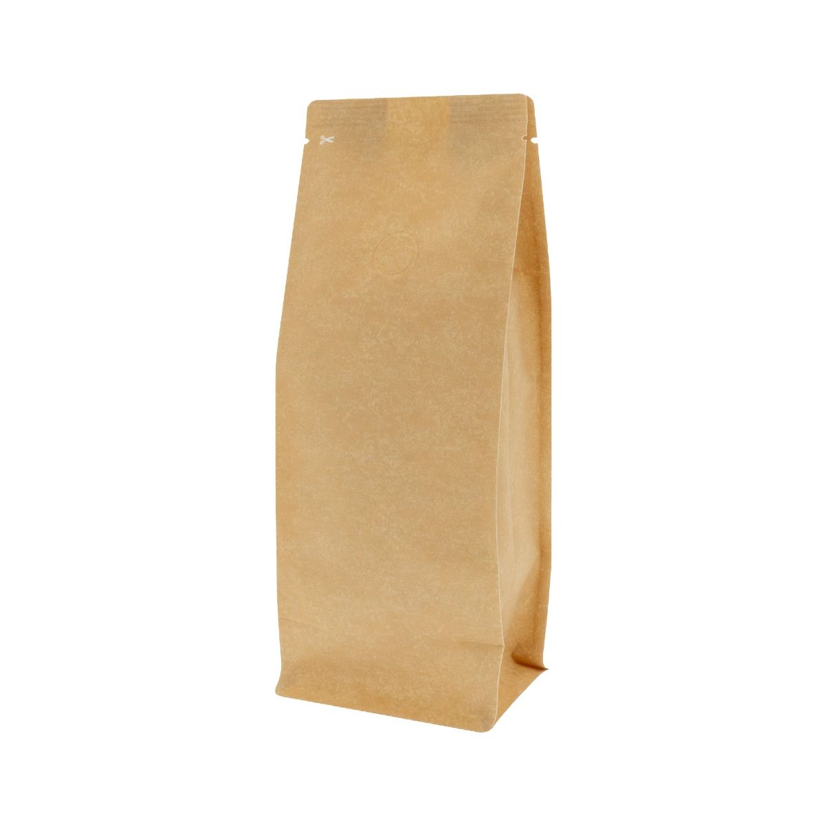 Bolsa de Café Flat Bottom Estilo Kraft (100% Reciclable)