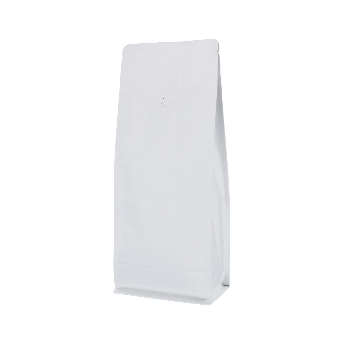 Bolsa de café de fondo plano - mate blanco - 500 gr (110x280+{40+40} mm)