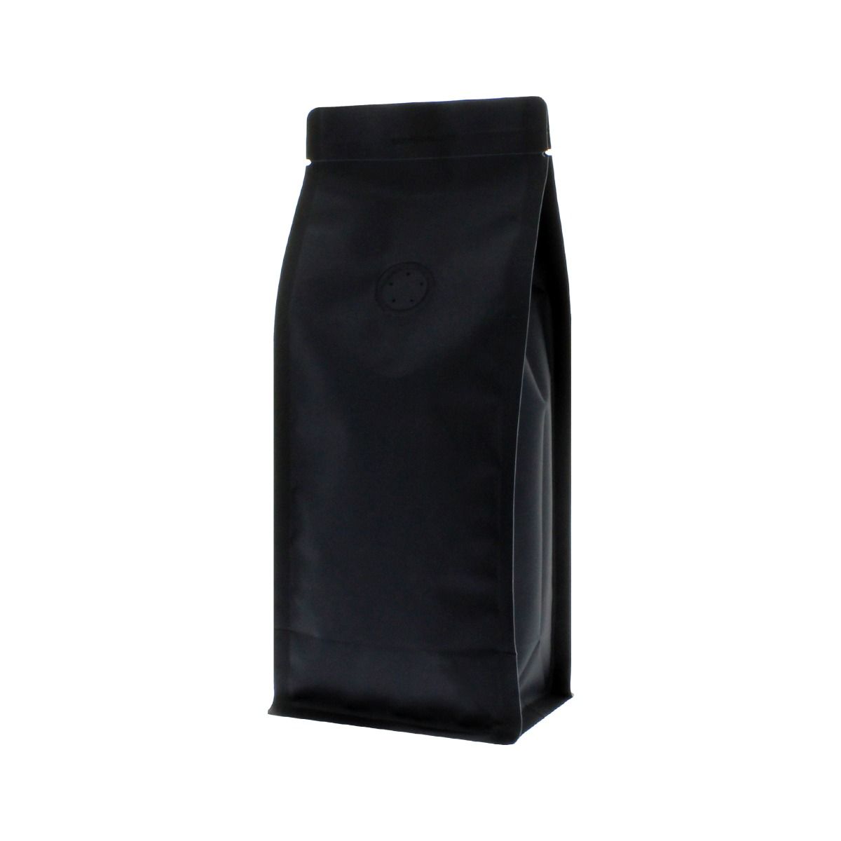 Bolsa de café de fondo plano - mate negro (100% reciclable)