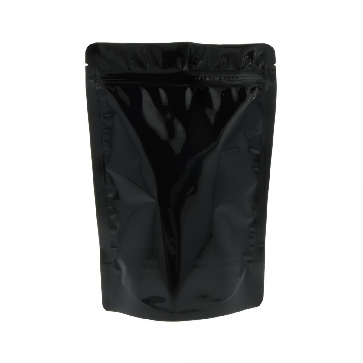 Bolsa stand-up - brillante negro - 95x150+{30+30} mm (100-125ml)