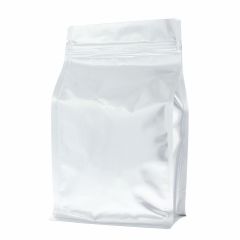 Bolsa de fondo plano con cierre - mate plata - 140x210+{35+35} mm (1lt)
