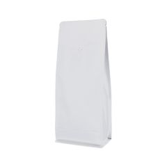 Bolsa de café de fondo plano - mate blanco - 500 gr (110x280+{40+40} mm)