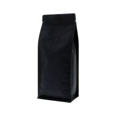 Bolsa de café de fondo plano - mate negro (100% reciclable)