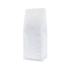 Bolsa de café de fondo plano - mate blanco (100% recyclable)