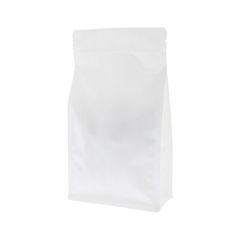 Bolsa de fondo plano con cierre - mate blanco (100% recyclable)