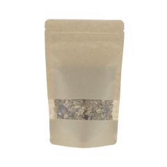 Bolsa stand-up papel kraft con ventana - marrón