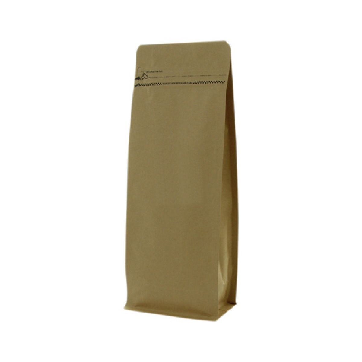 Bolsa de fondo plano papel kraft con cierre de frente - marrón