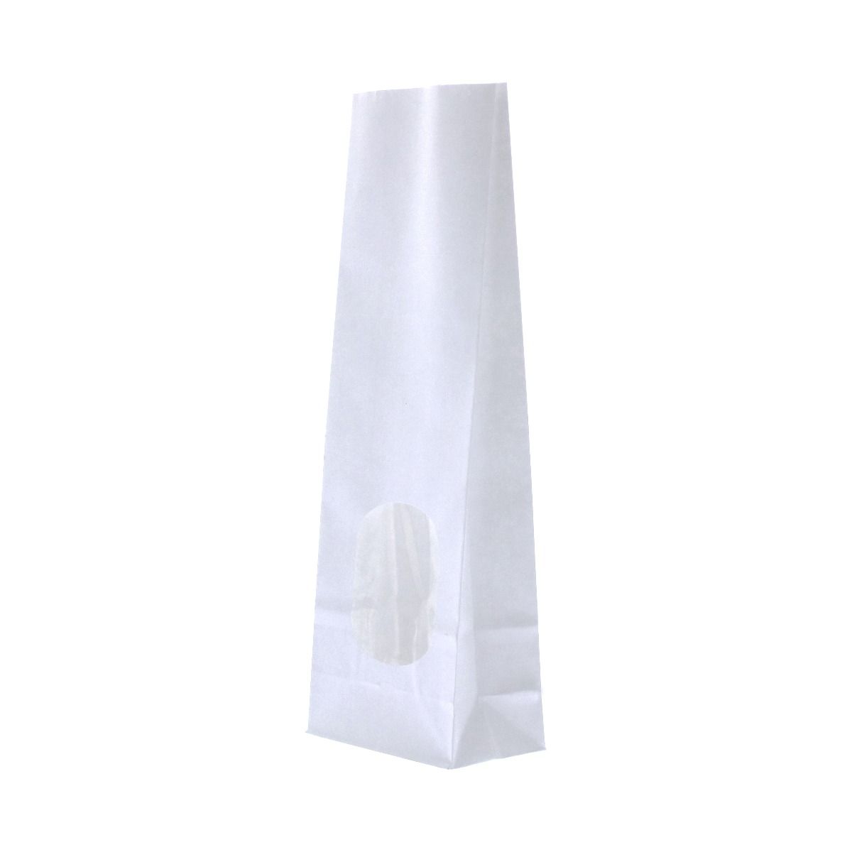 Bolsa de fondo cuadrado papel kraft con ventana - blanco
